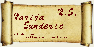 Marija Šunderić vizit kartica